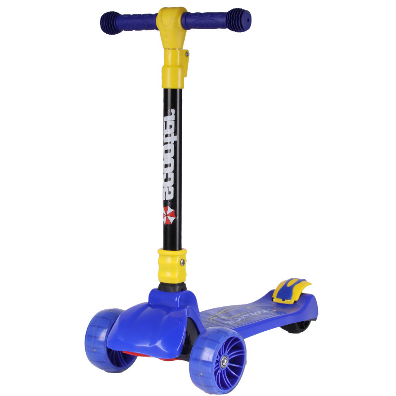 Children'S Flashing Foldable 3 Wheel Scooter With Adjustable Handlebar